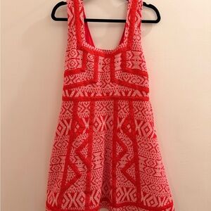Maeve by Anthropology Vibrant Red Tribal Boho Dress size 10
